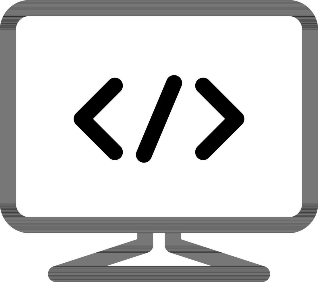 Web Coding or Programming icon in line art. vector