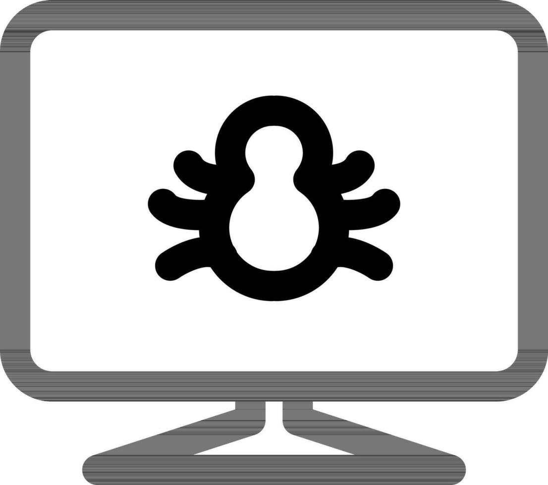Computer Virus icon in thin line art. vector