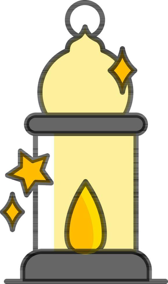 iluminado Arábica linterna icono en amarillo color. vector