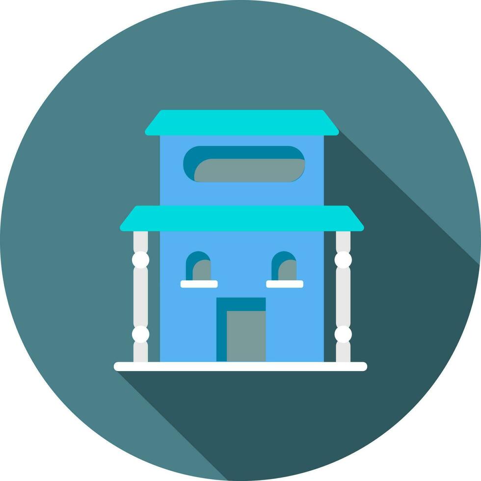 ilustración de edificio icono en azul color. vector