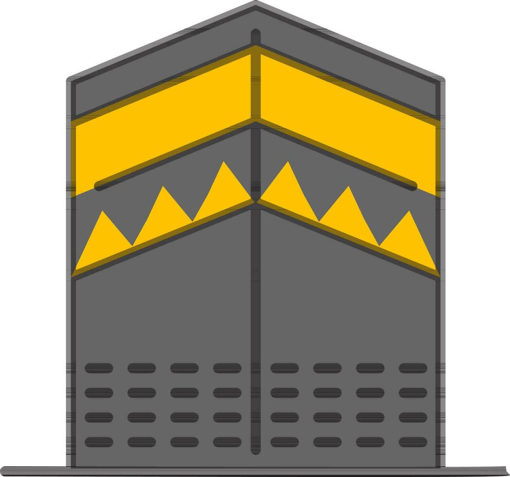 Makkah madina icon in gray and yellow color. vector