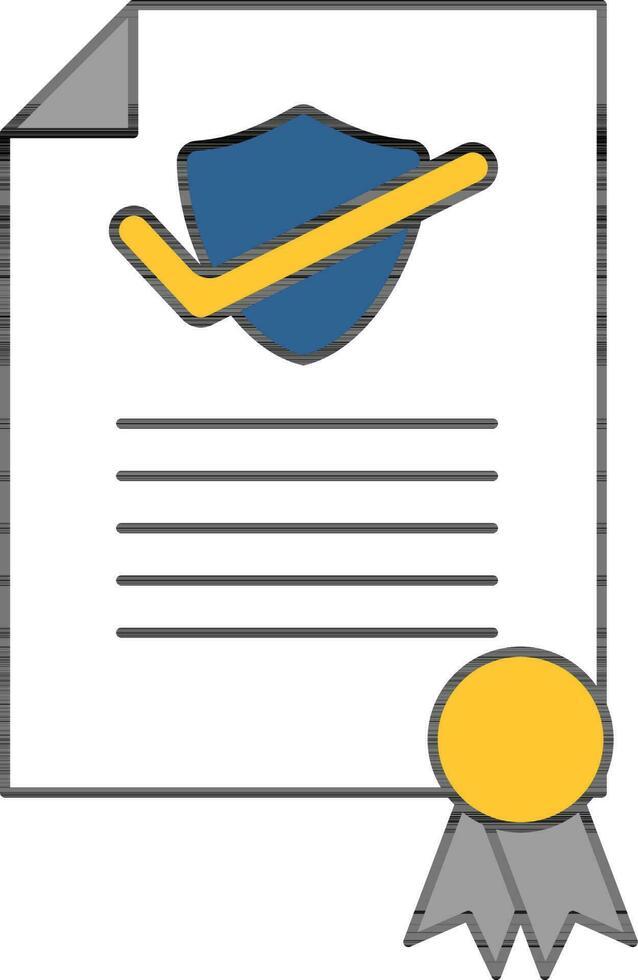 Check or Confirm Insurance Certificate icon in flat style. vector