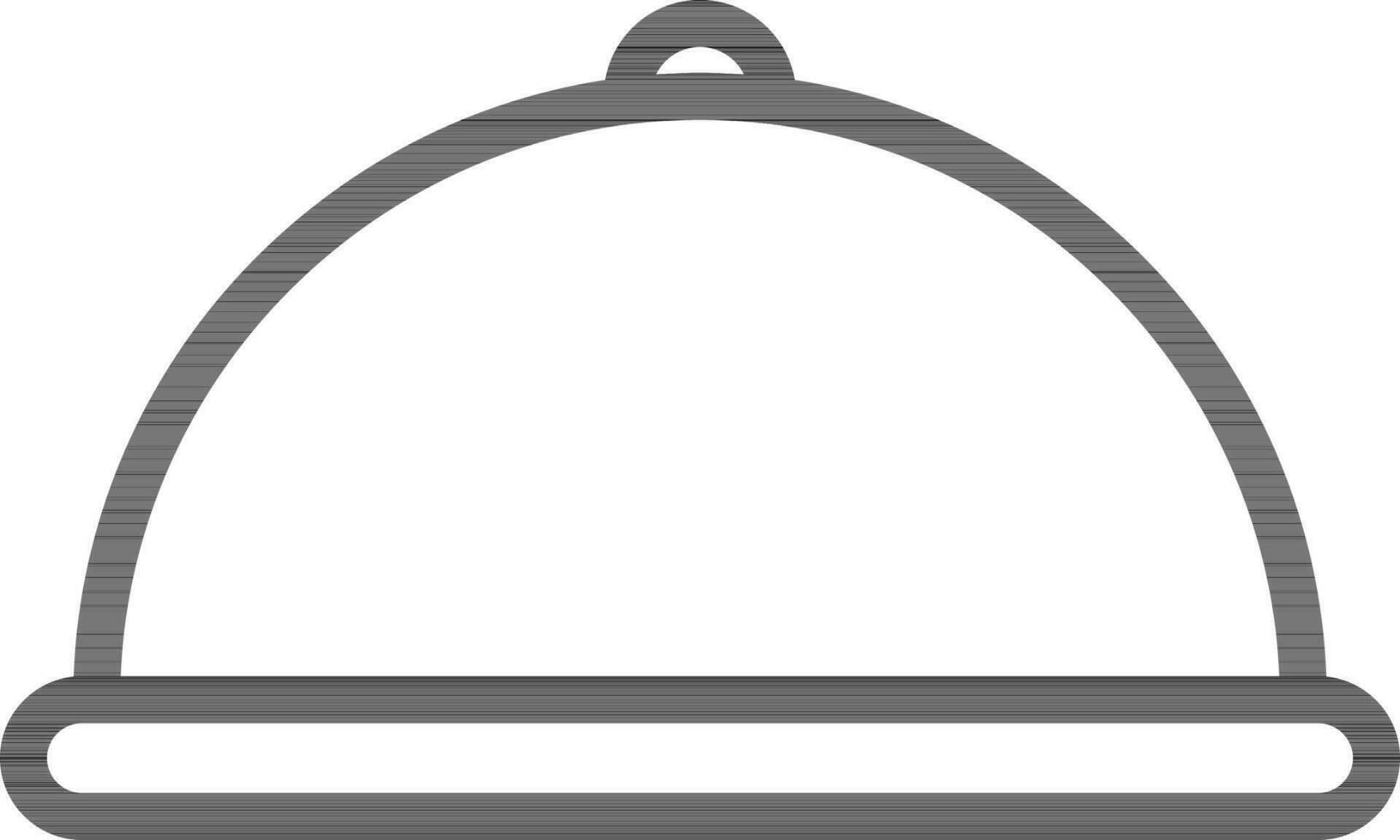 Line art Serving tray or Cloche icon in flat style. vector