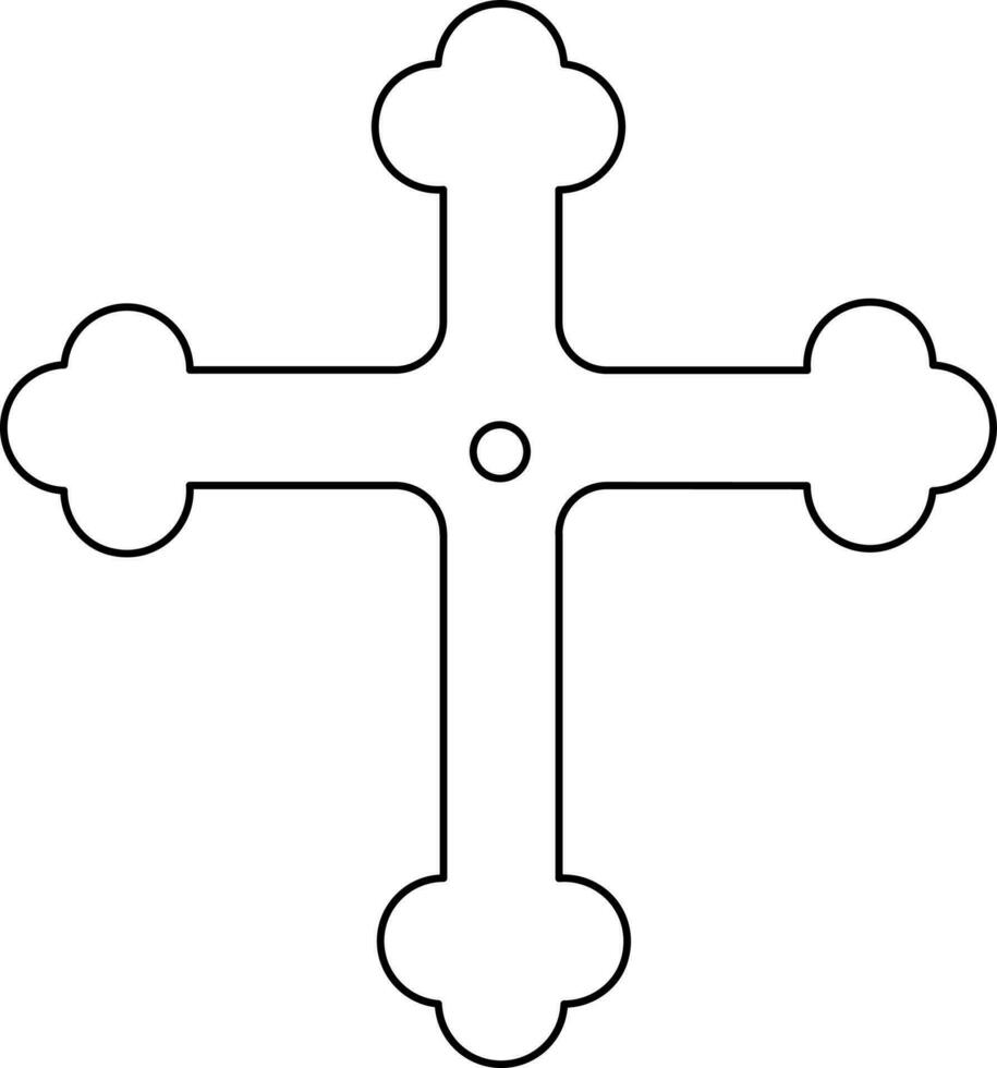 Christian Cross Icon in Black Thin Line. vector