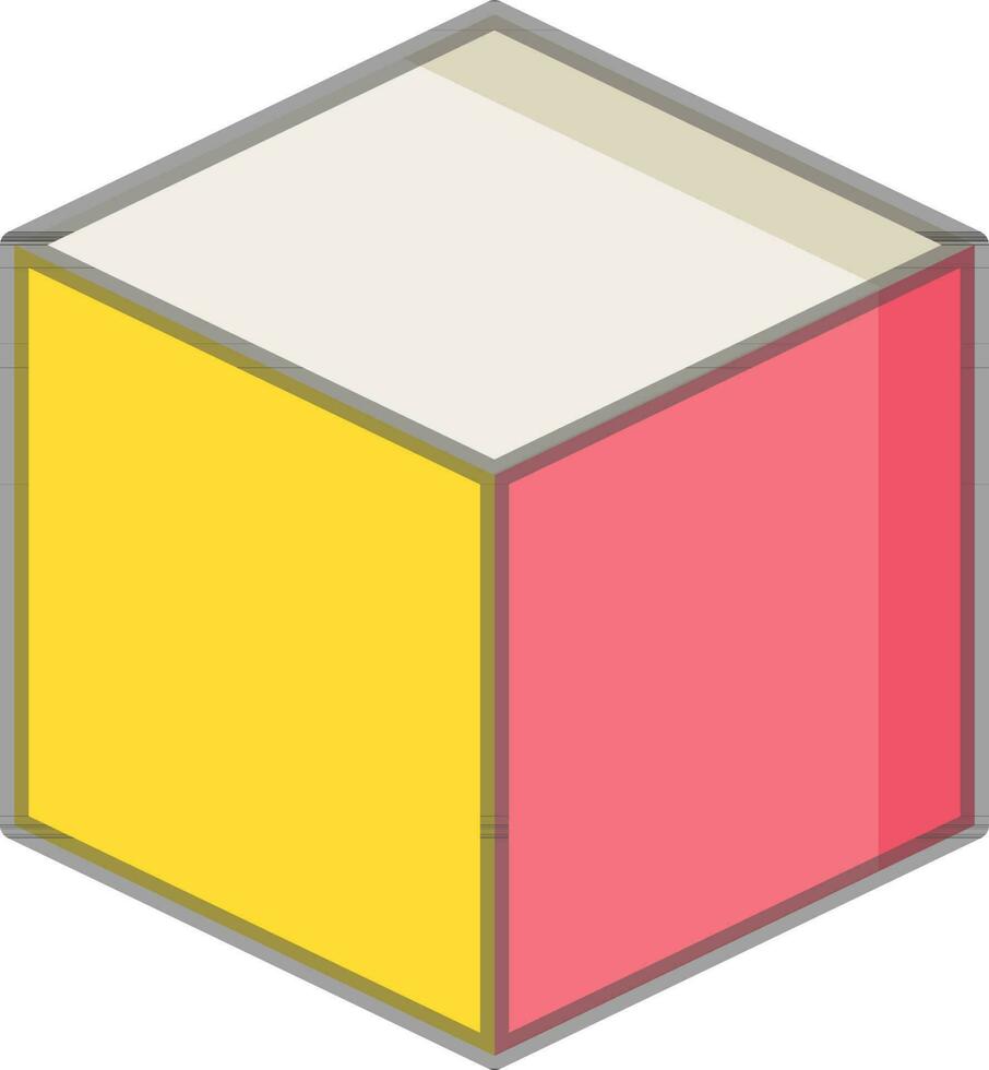 vistoso cubo o caja icono en plano estilo. vector