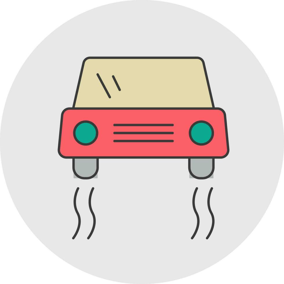 Auto or Car icon in yellow and red color. vector