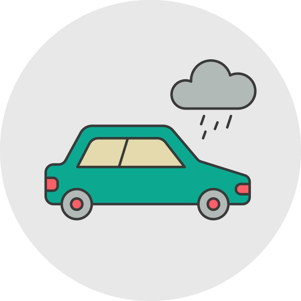 Rain Cloud with Auto icon in green and gray color. vector