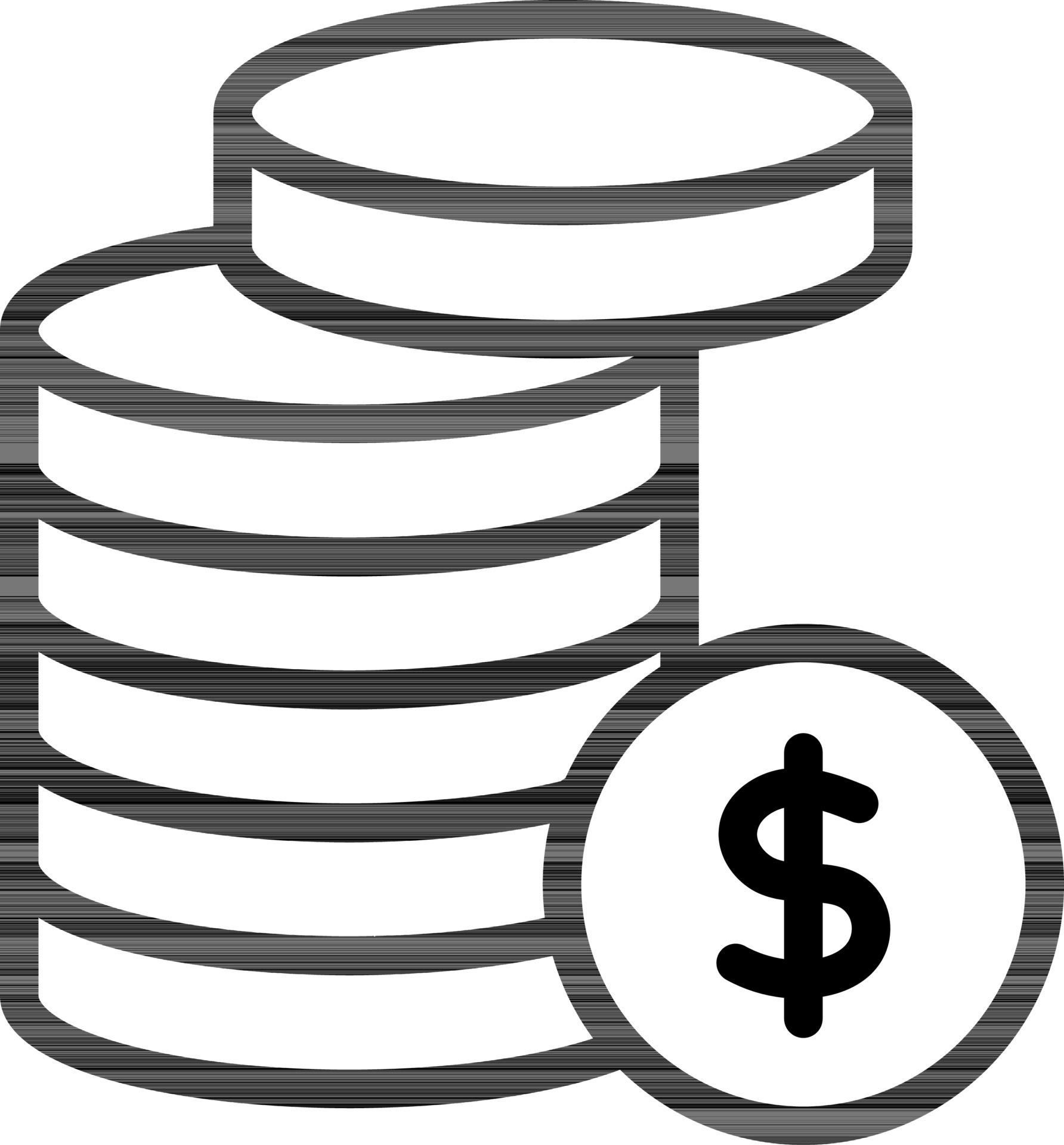 Line art illustration of money coin stack icon. 24368522 Vector Art at ...