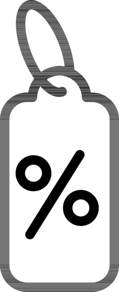 Sale Discount Tag icon in black line art. vector