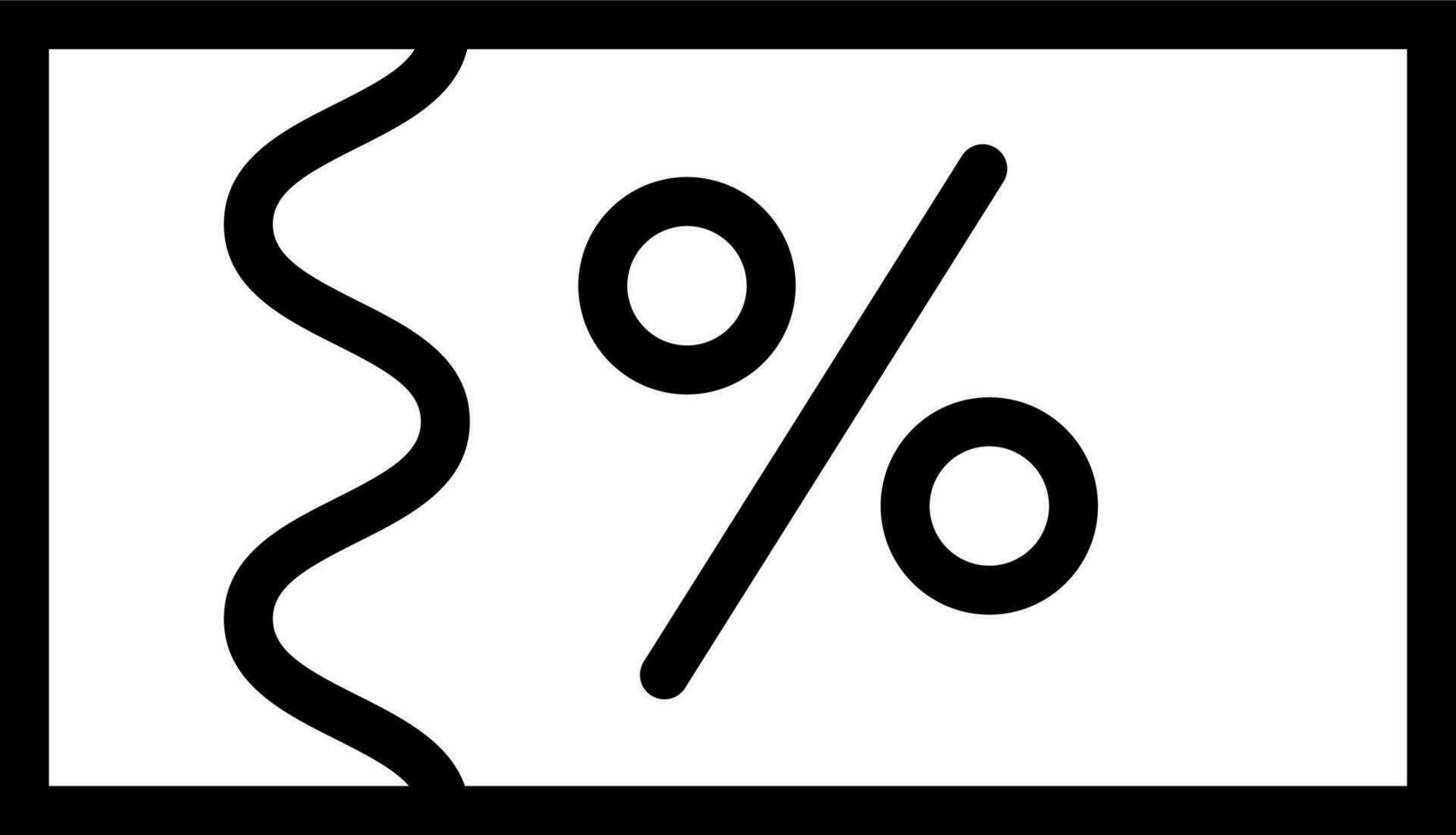 Discount Coupon icon in black line art. vector