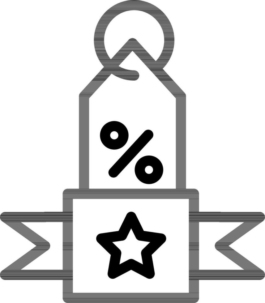 Sale tag with badge icon in thin line art. vector