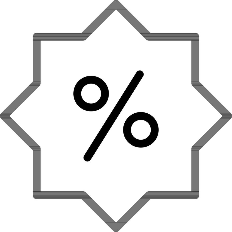 Discount sticker icon in thin line art. vector