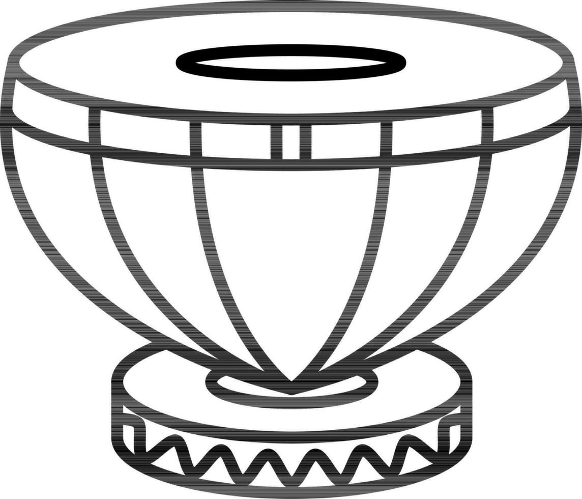 Line art Tabla icon in flat style. vector