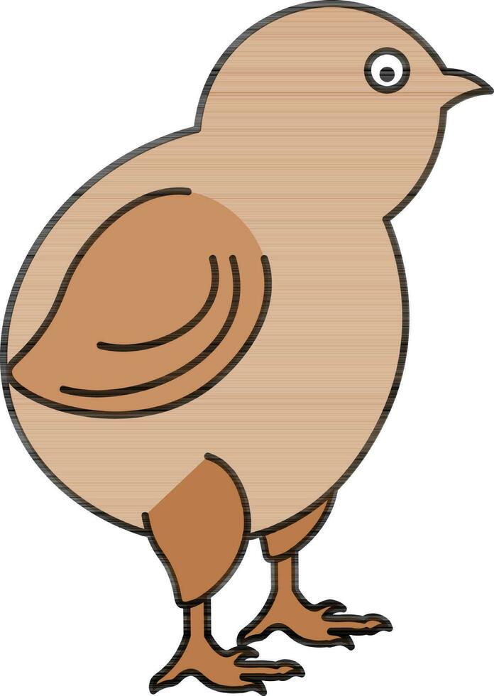 Chick Bird icon in brown color. vector