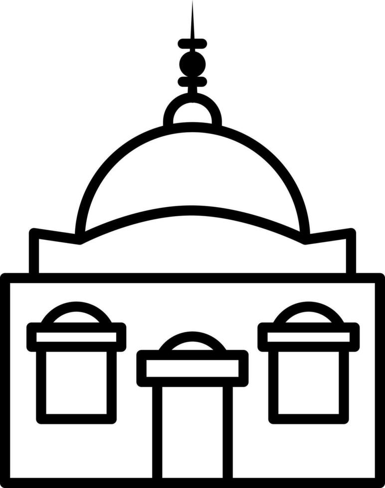 Line art illustration of Gurudwara icon. vector