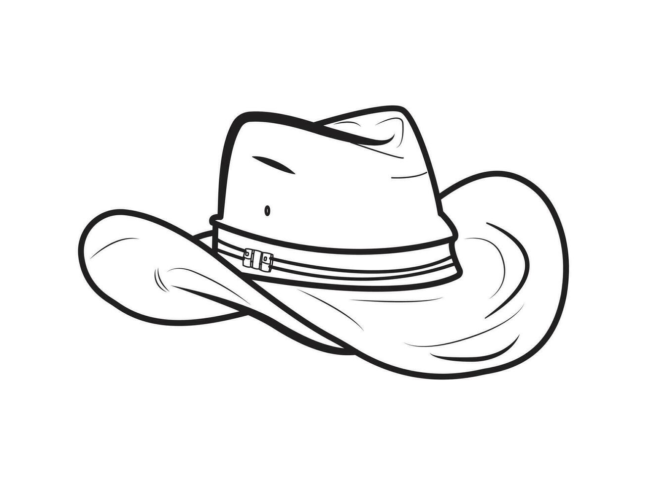 vaquero sombrero contorno vector ilustración. vaquero sombrero clipart gratis descargar