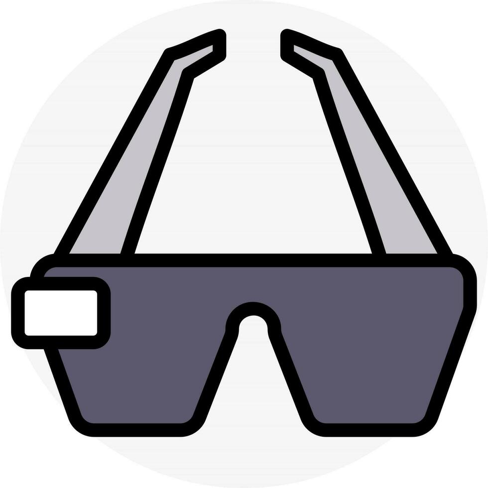 Illustration of VR glasses icon in gray color. vector