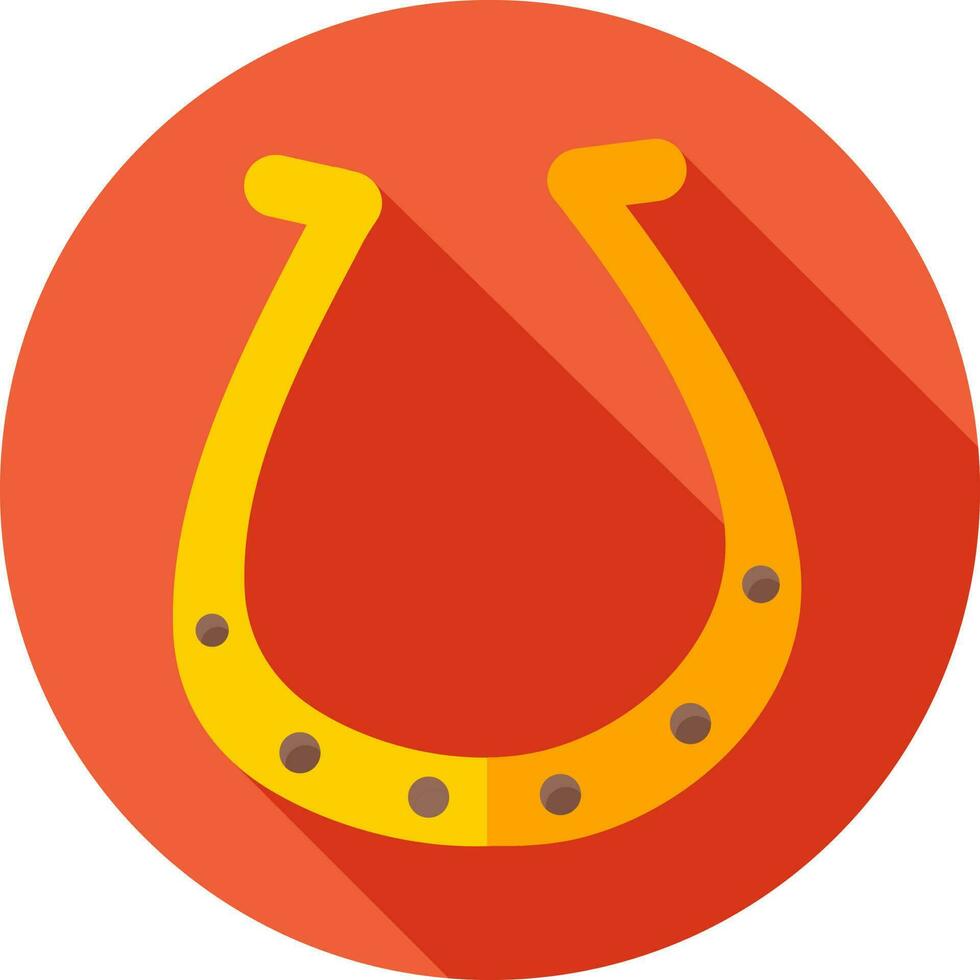 Flat style horseshoe icon orange color. vector