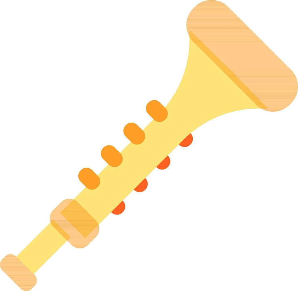 Clarinet icon in yellow and orange color. vector