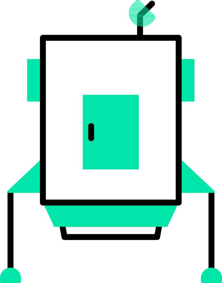 Spaceship satellite icon in green and black color. vector