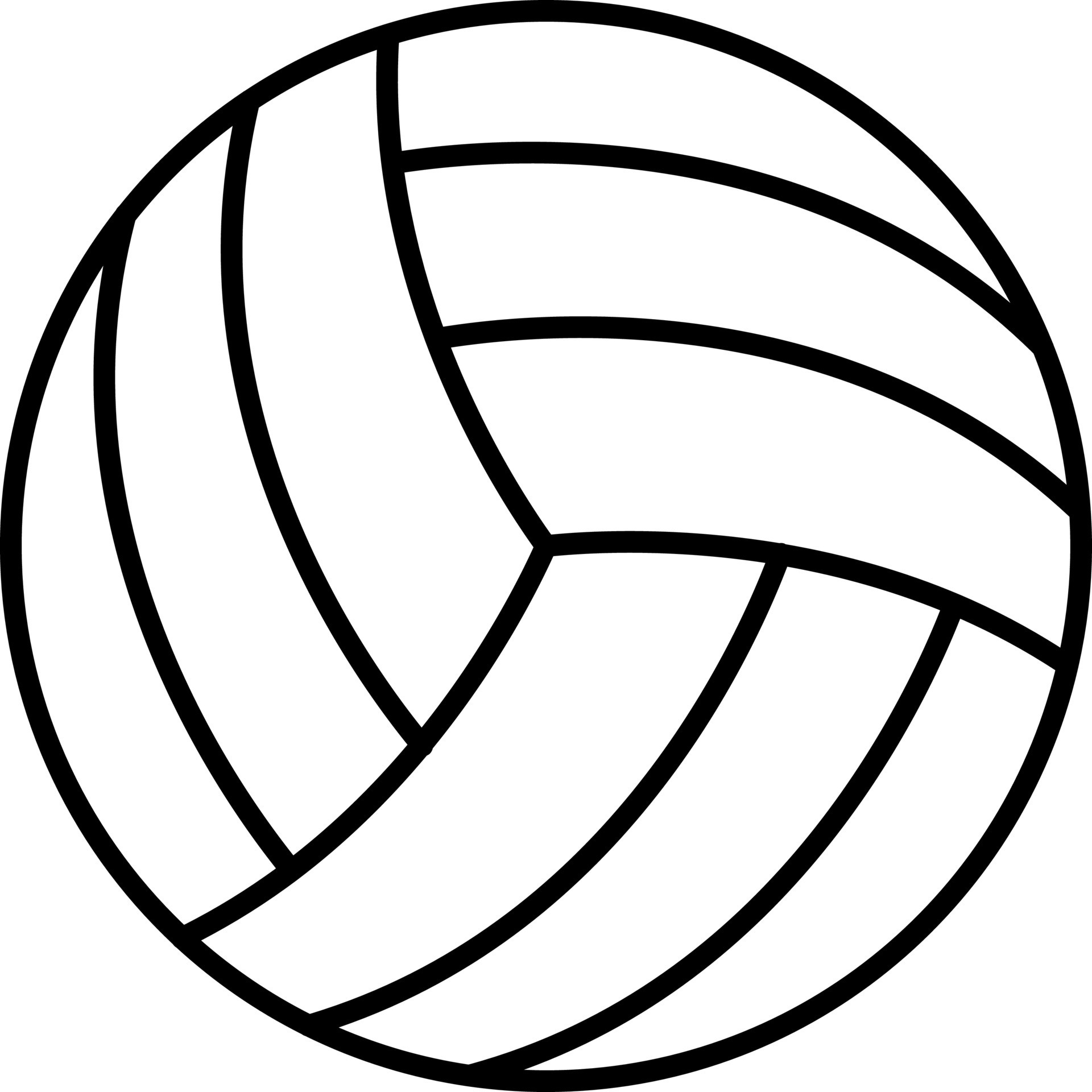 Isolated Volleyball Icon in Black Outline. 24368778 Vector Art at Vecteezy