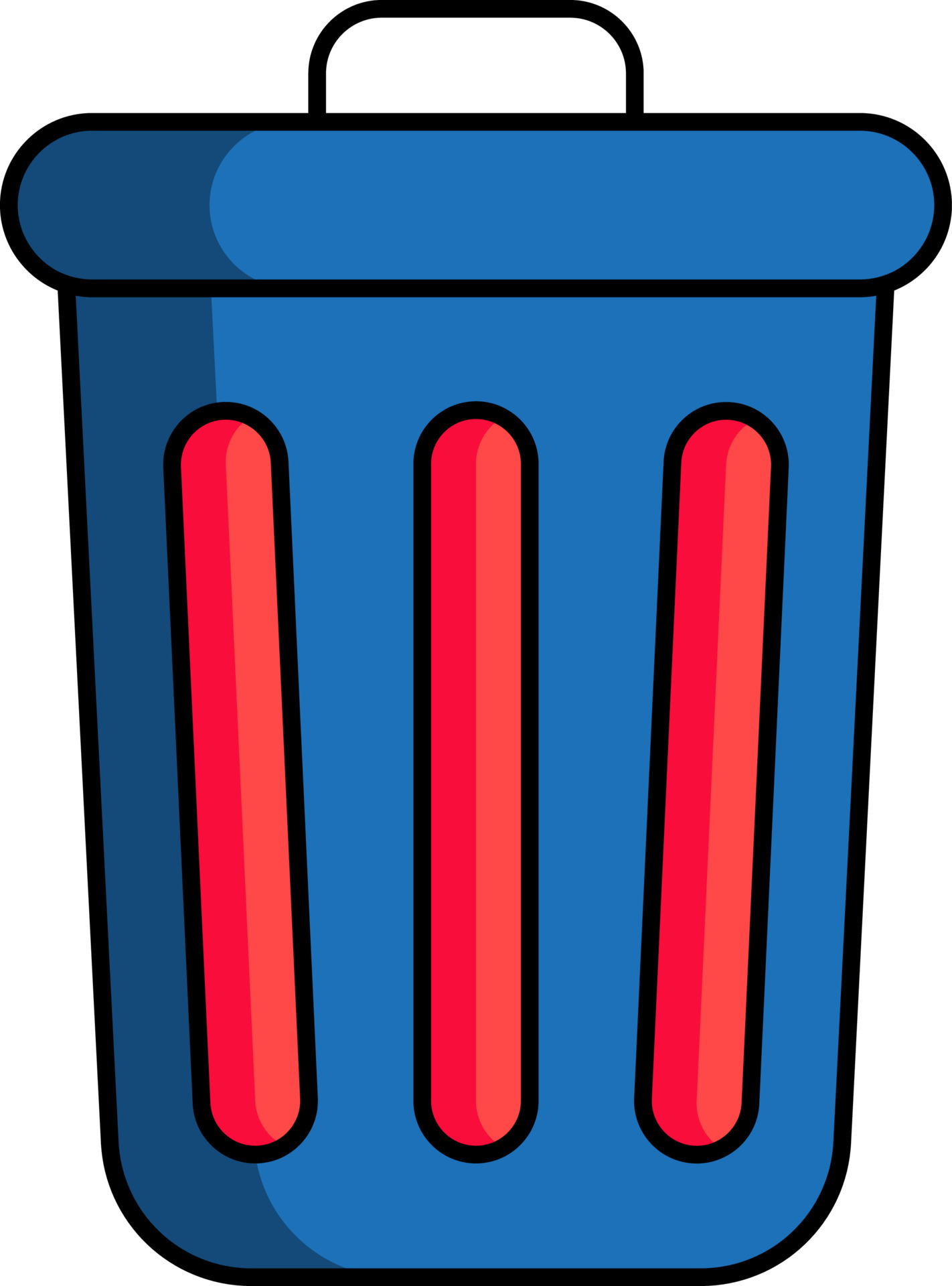 Recycle bin or delete icon in red and blue color. 24368832 Vector Art