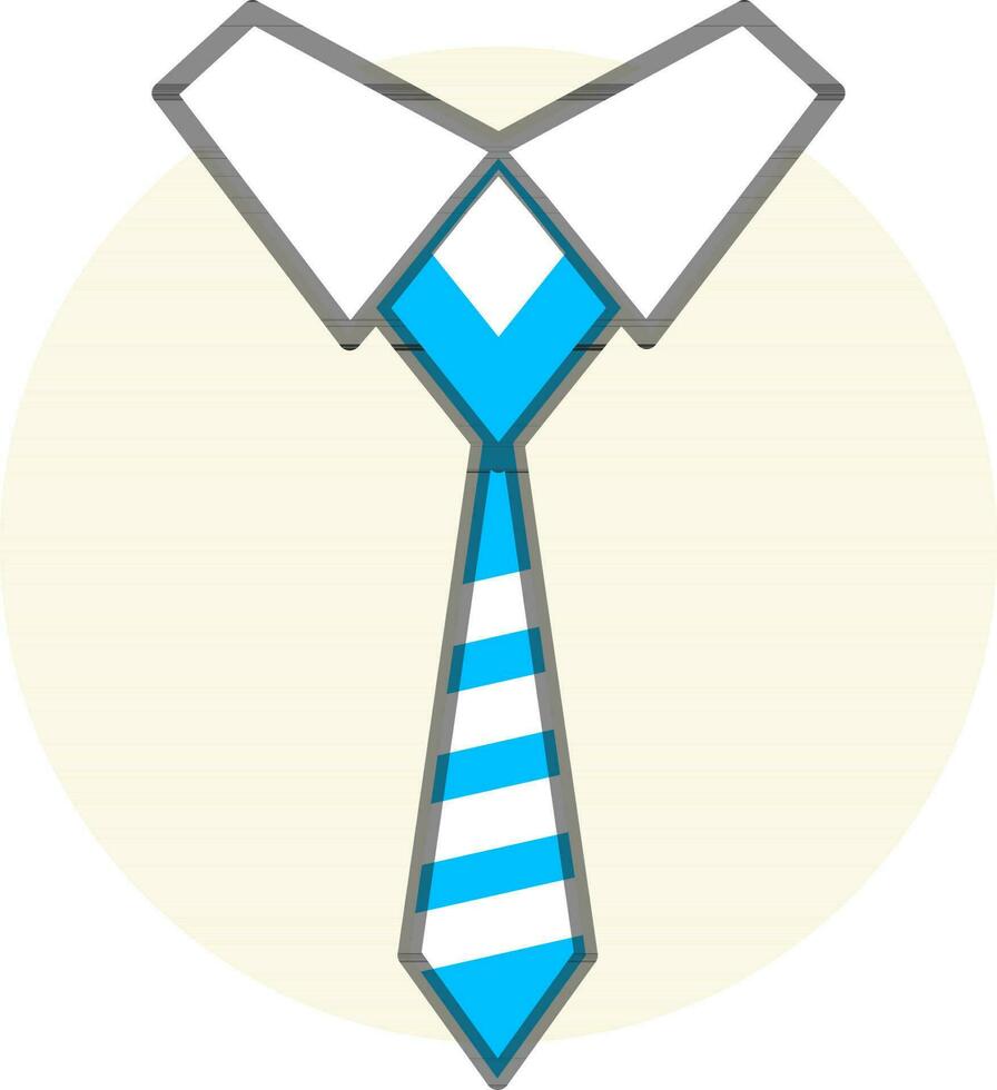 Necktie icon in blue and white color. vector