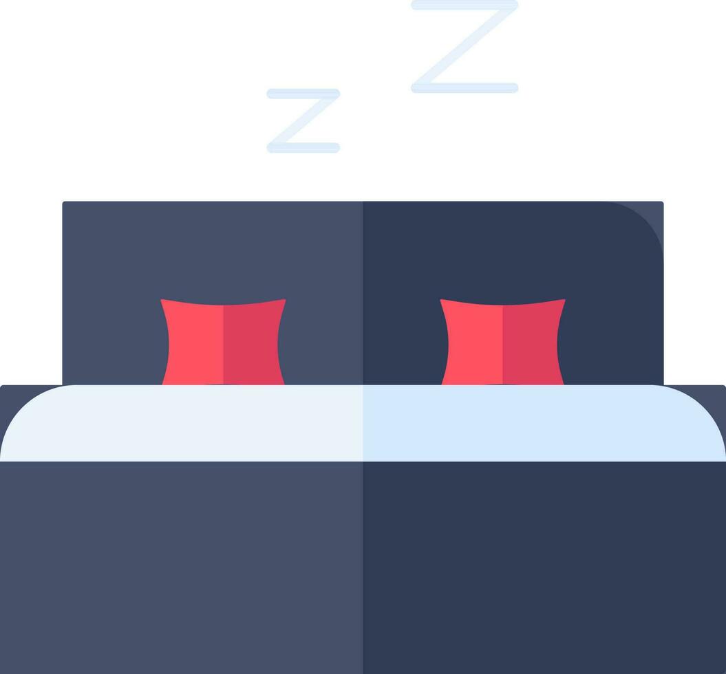 Isolated Sleeping bed icon in blue color. vector