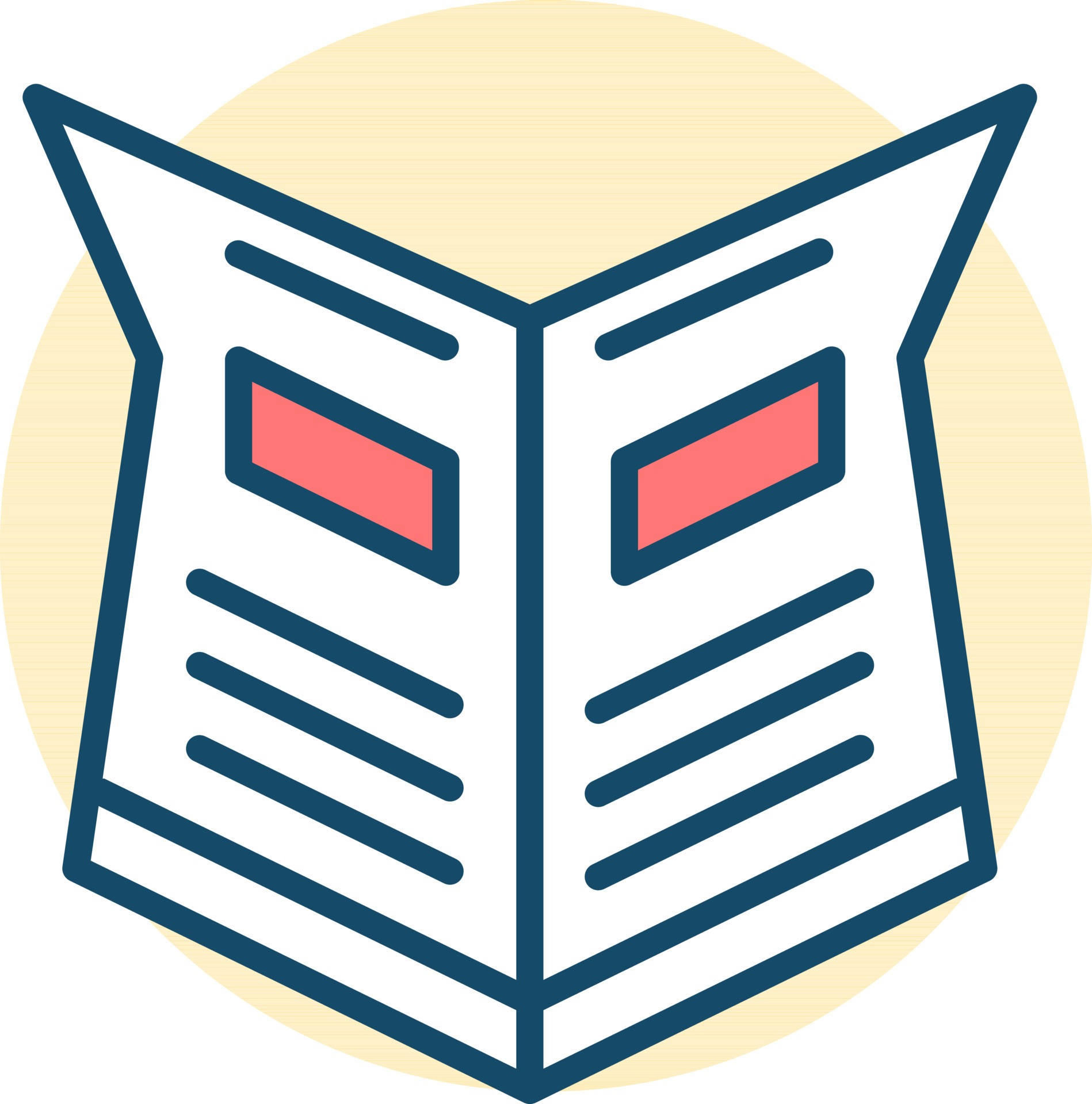 Open newspaper icon on yellow round background. 24368929 Vector Art at Vecteezy