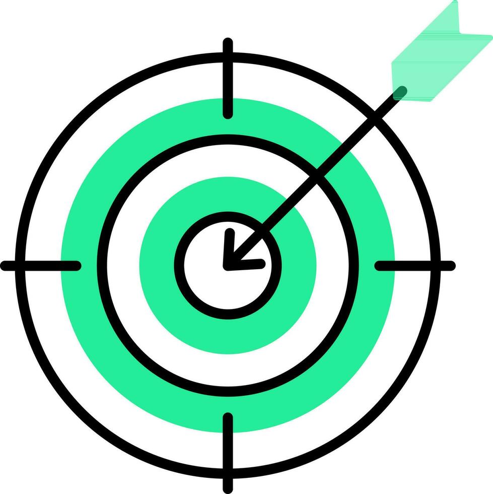 negro y verde objetivo tablero icono o símbolo. vector