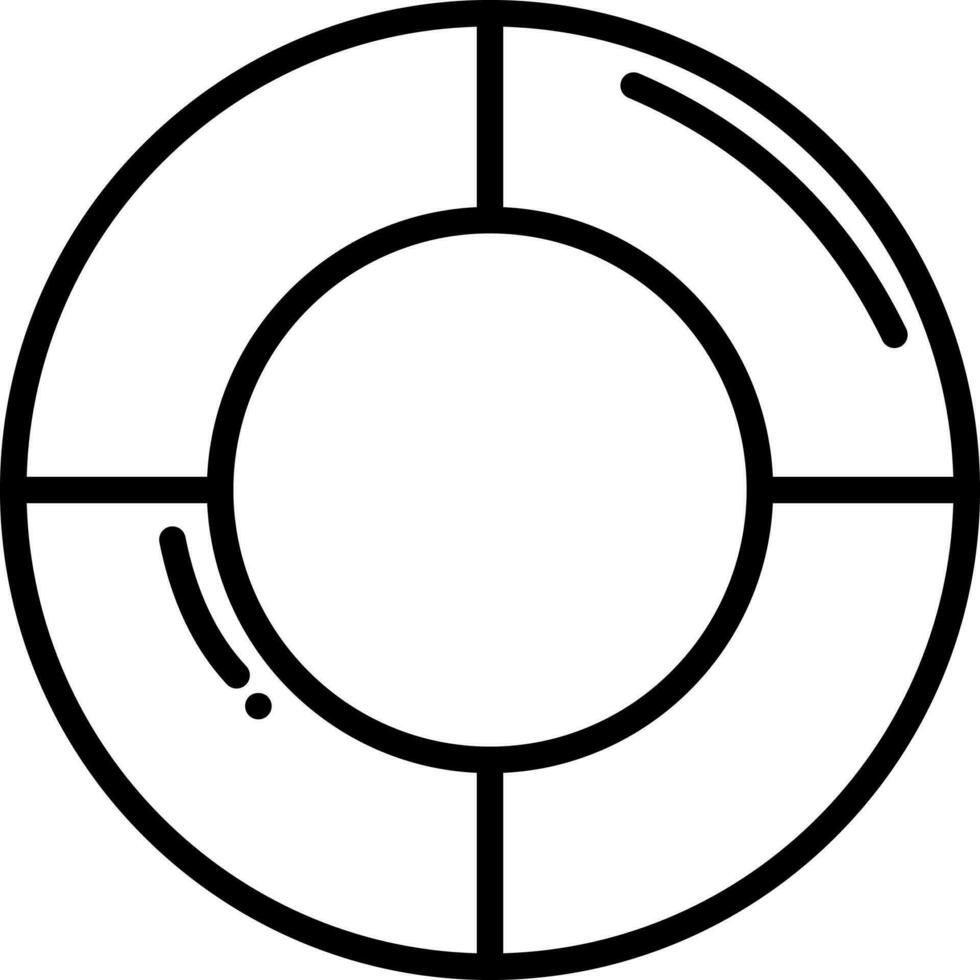 Black outline Swimming Ring icon on white background. 24369048 Vector