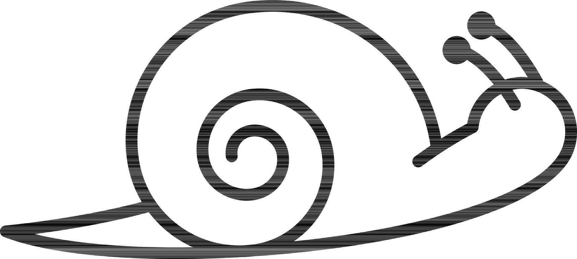 Illustration of Snail icon in black line art. vector