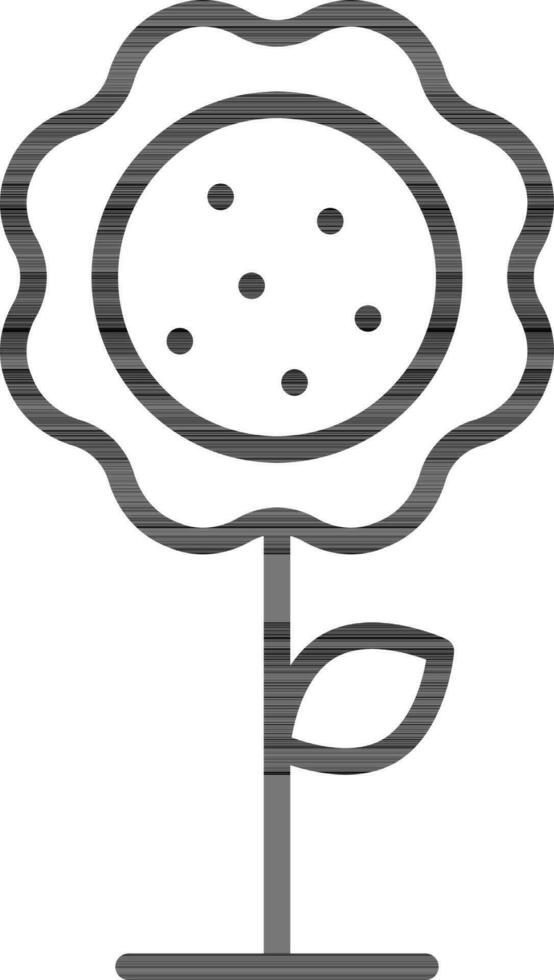 Line art illustration of Sunflower icon. vector