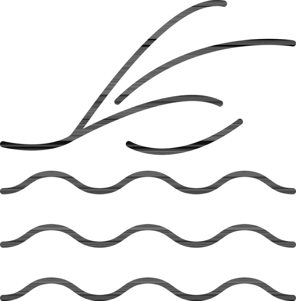 Line art illustration of Tsunami icon. vector