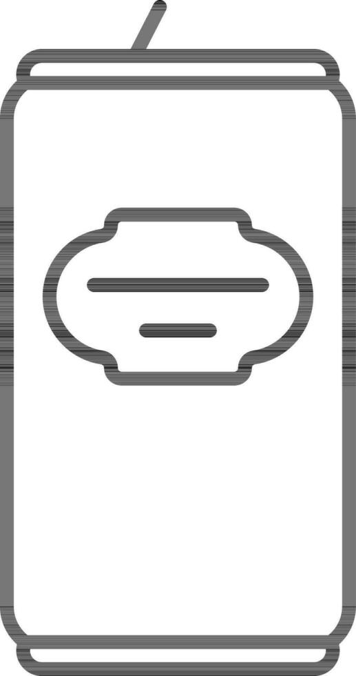 Line art Drink can icon in flat style. vector