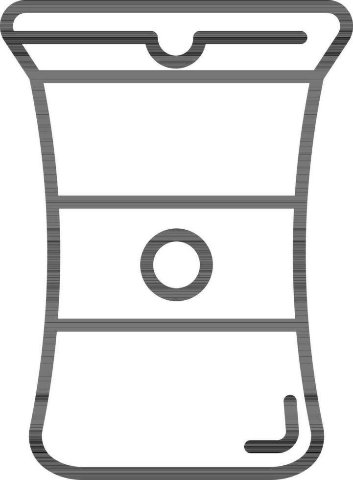 Black line art illustration of Cosmetic bottle icon. vector