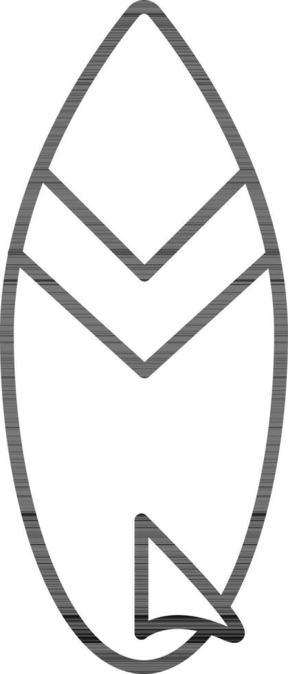 Isolated Surfboard icon in line art. vector