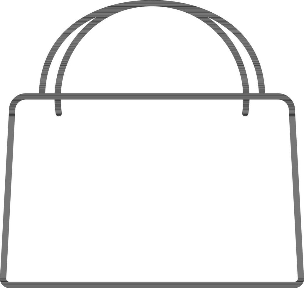 Ladies bag icon in black line art. vector