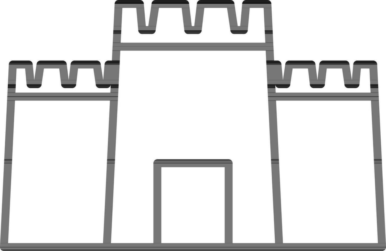 Black outline Castle icon on white background. vector