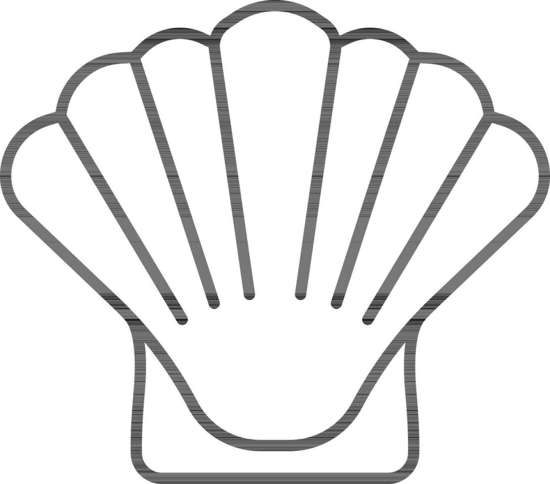 Flat style Shell icon in line art. vector