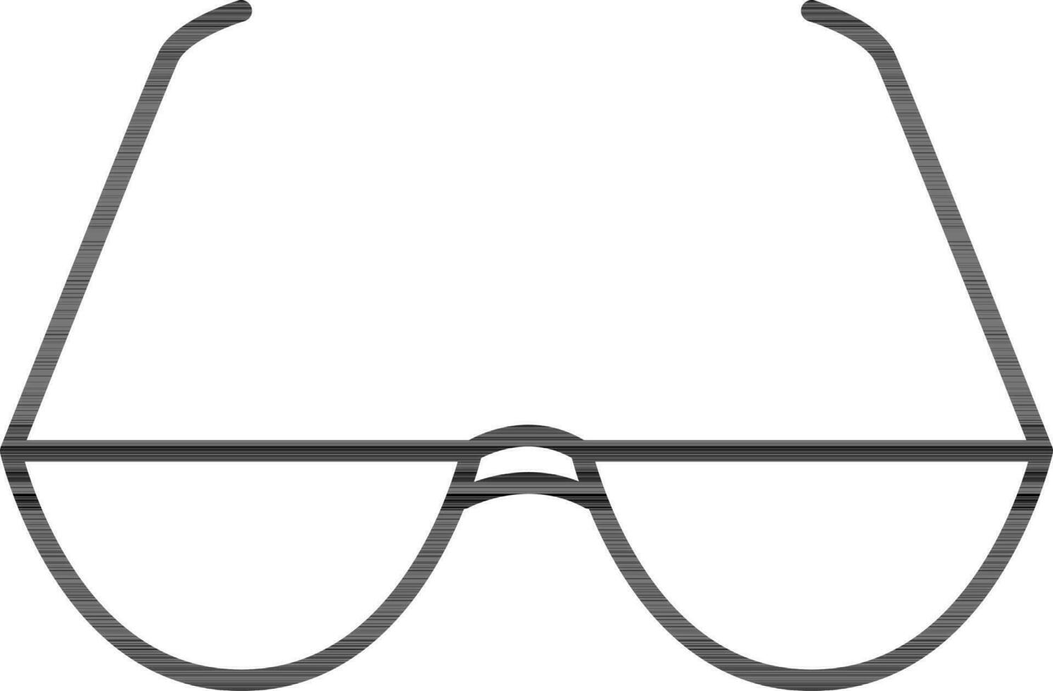 Black line art illustration of Goggles icon. vector