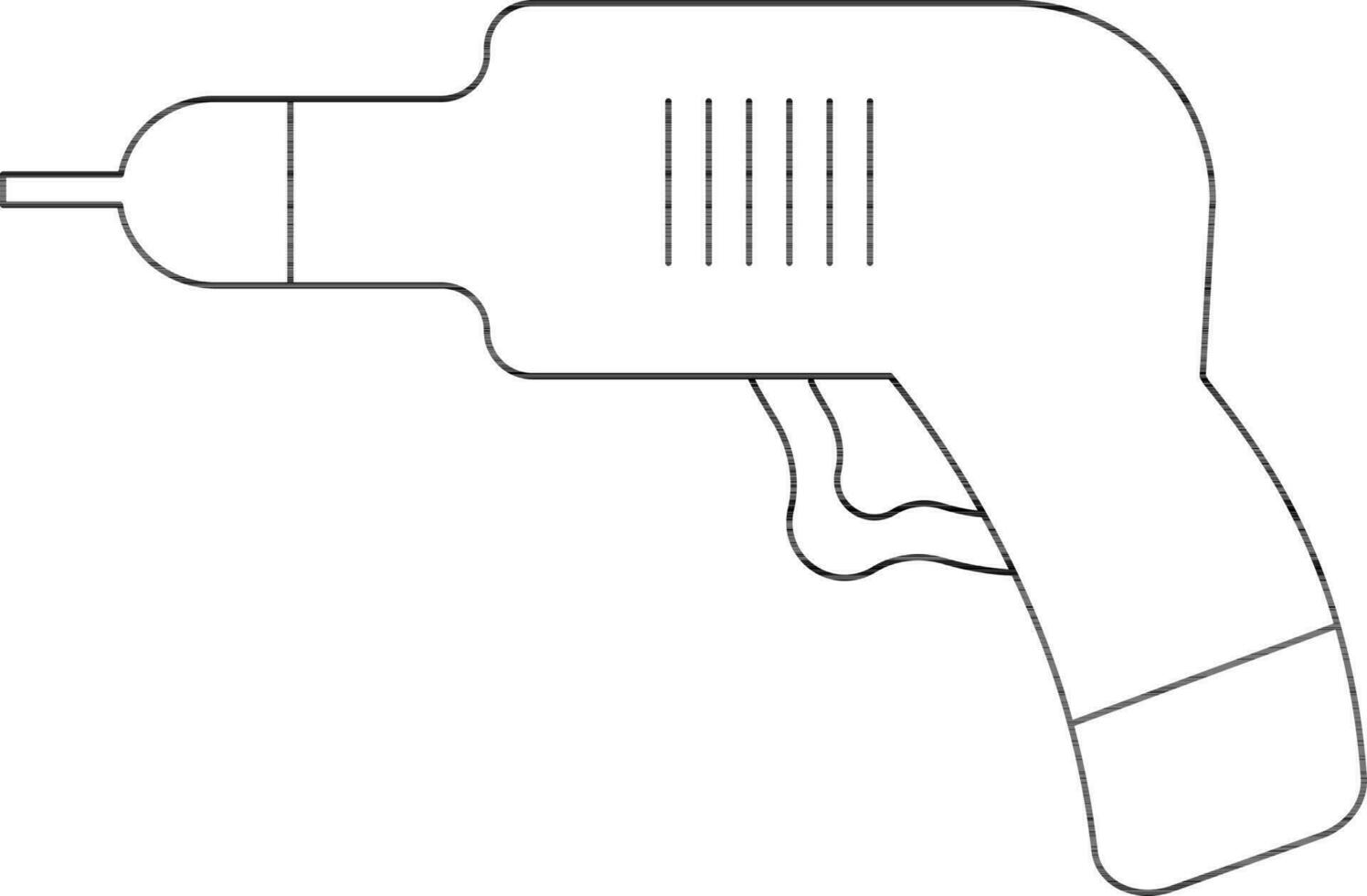 Drill Machine Icon or Symbol in Black Line Art. vector