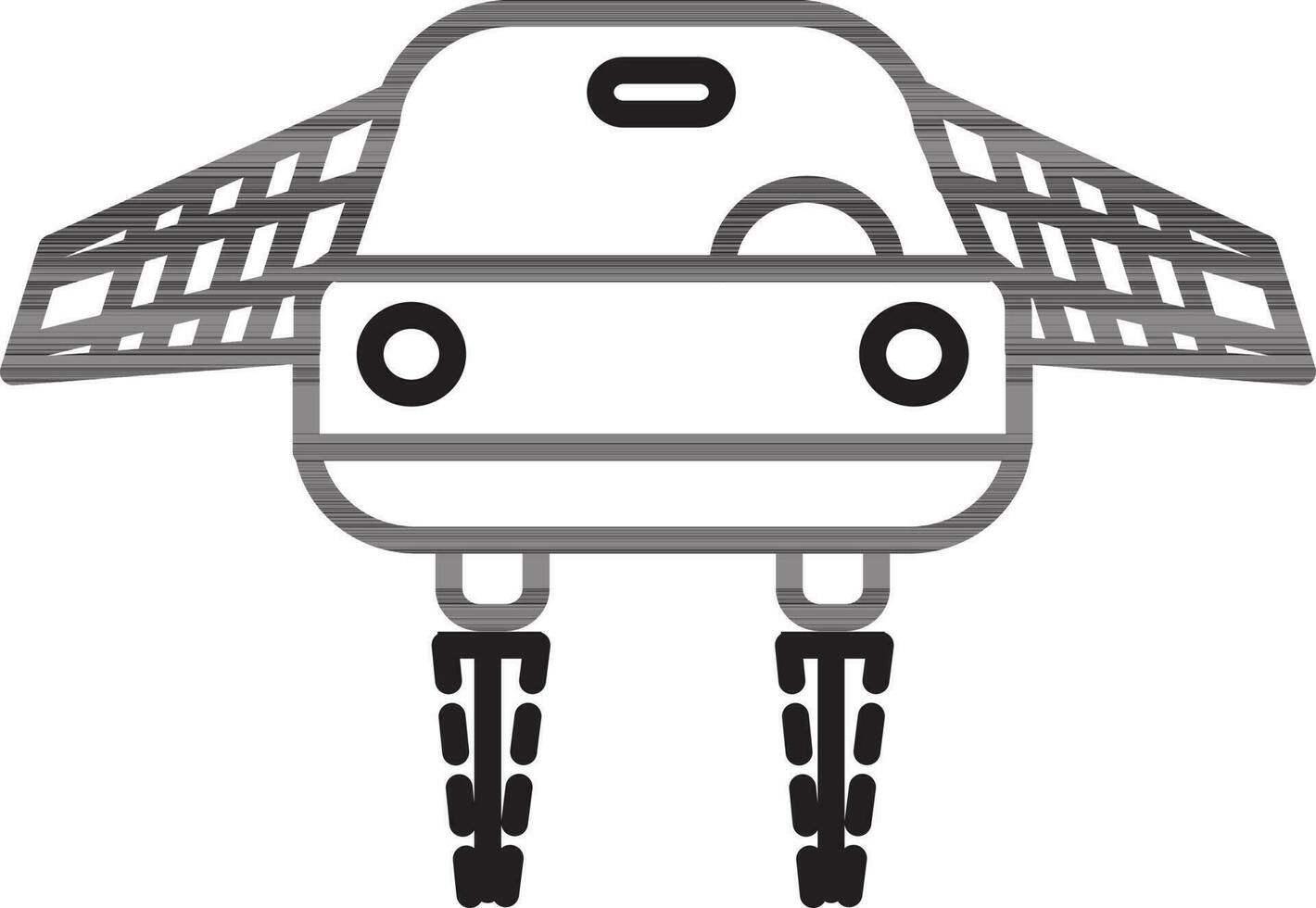 línea Arte volador coche icono en plano estilo. vector