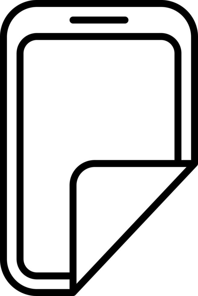 Flexible mobile display icon in line art. vector