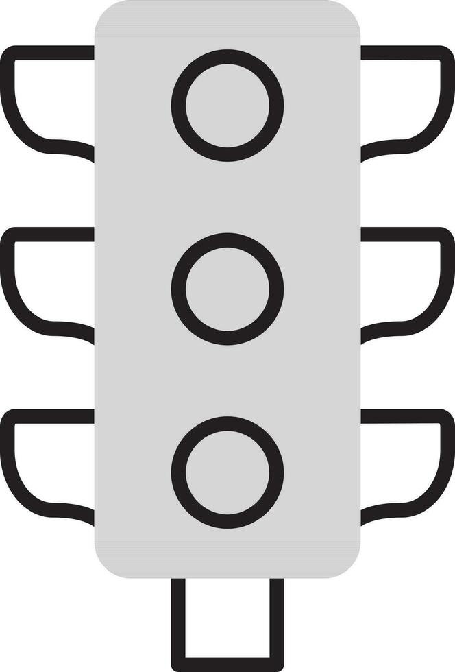Illustration of Traffic light icon in flat style. vector