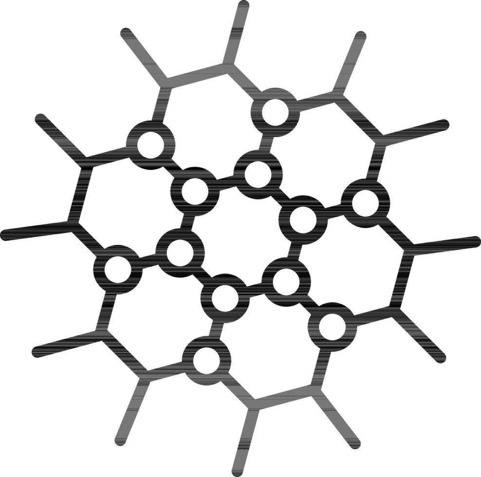 Graphene icon in black line art. vector