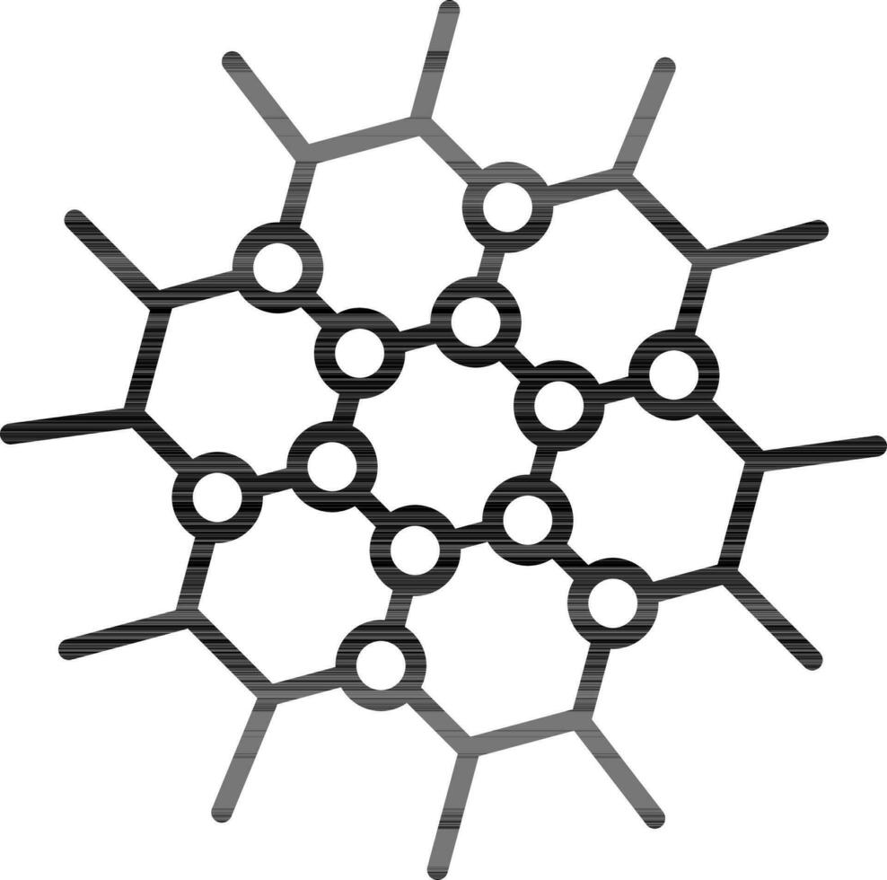 Graphene icon in black line art. vector