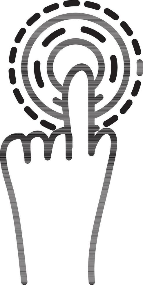 Line art illustration of Hand touch icon. vector