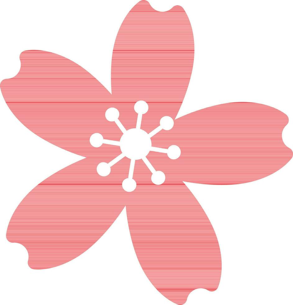 plano estilo flor icono en rojo y blanco color. vector