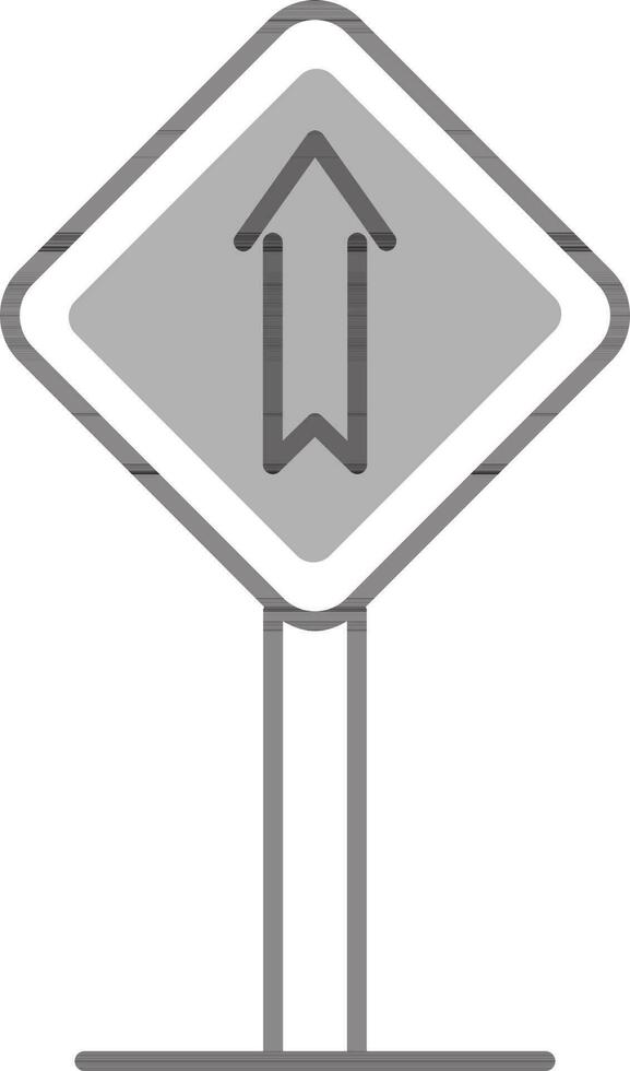 Vector illustration of Straight or up arrow sign board icon.